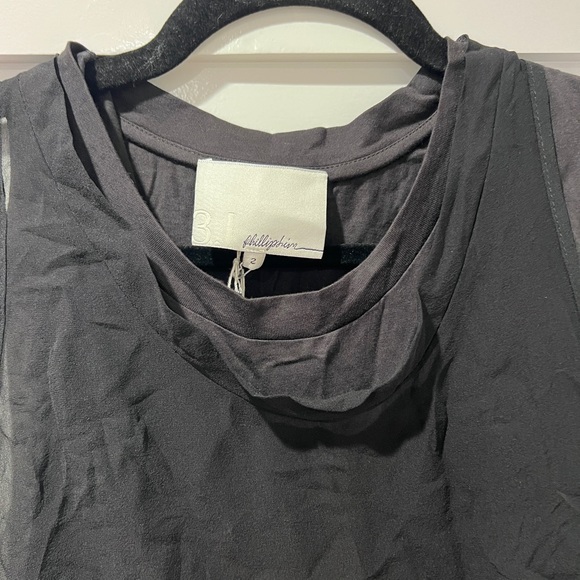 Brand New Black Twisted Chiffon Layered Top - Picture 2 of 8